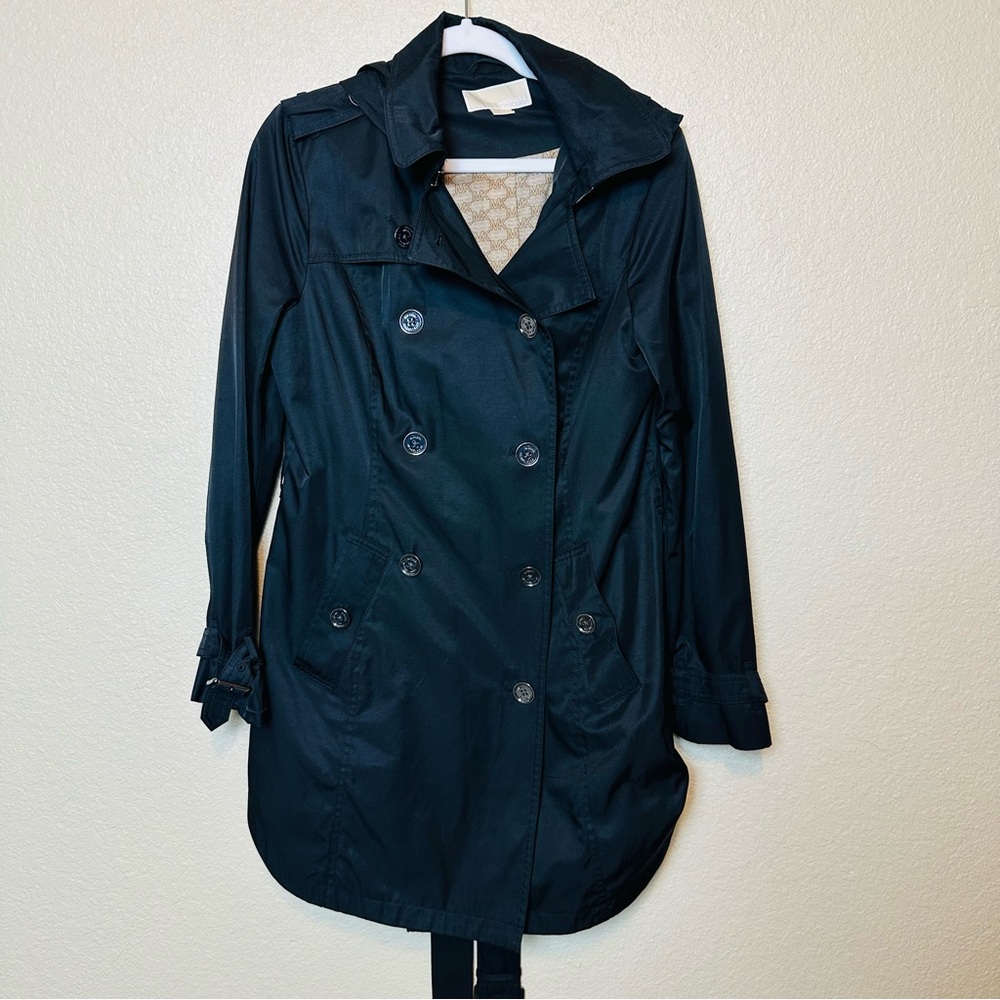 MICHAEL Michael Kors Women's Double-Breasted Belted Hooded Coat Size Medium - Picture 4 of 8